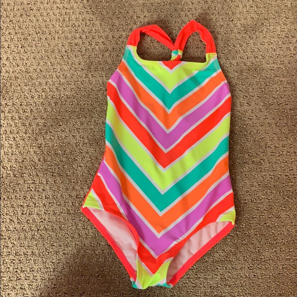 Neon Stripped Bathing Suit
